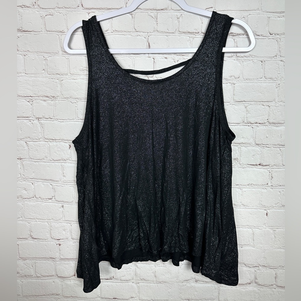 Juicy Couture Womens oversized sleeveless shimmer metallic top blouse, sz S, GUC